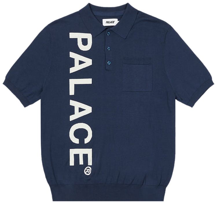 Palace Intarsia Font Polo Navy