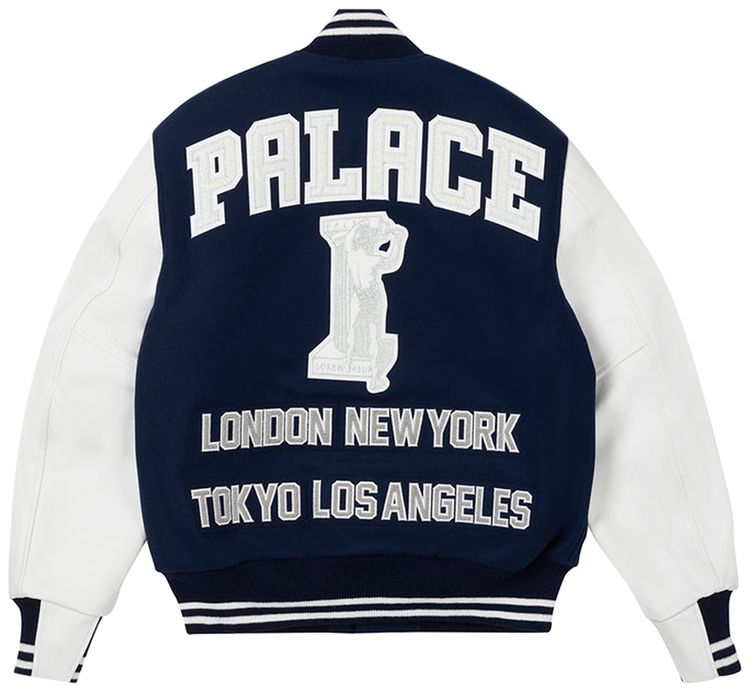 Palace Greek Varsity Jacket Blue