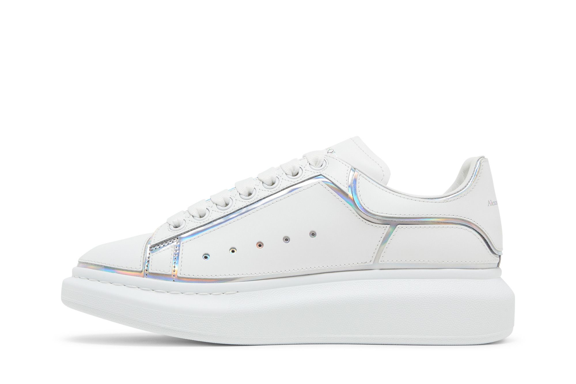 Size 6.5 Alexander McQueen Oversized Sneaker 'White Silver'