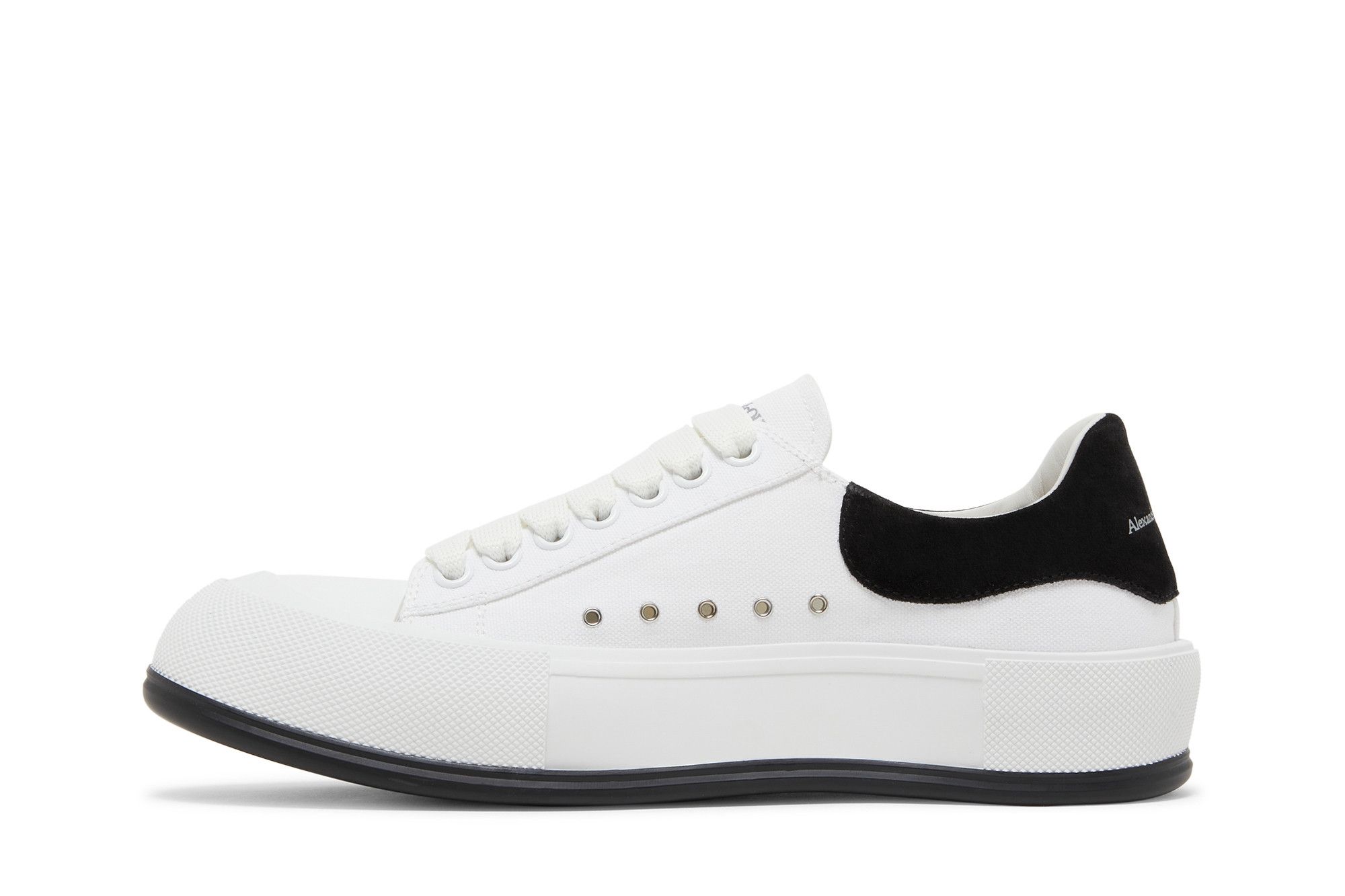 alexander mcqueen メンズPLIMSOLEスニーカー_654594 W4MVH 1497 Buy Alexander McQueen Deck Plimsoll Low 'White Black