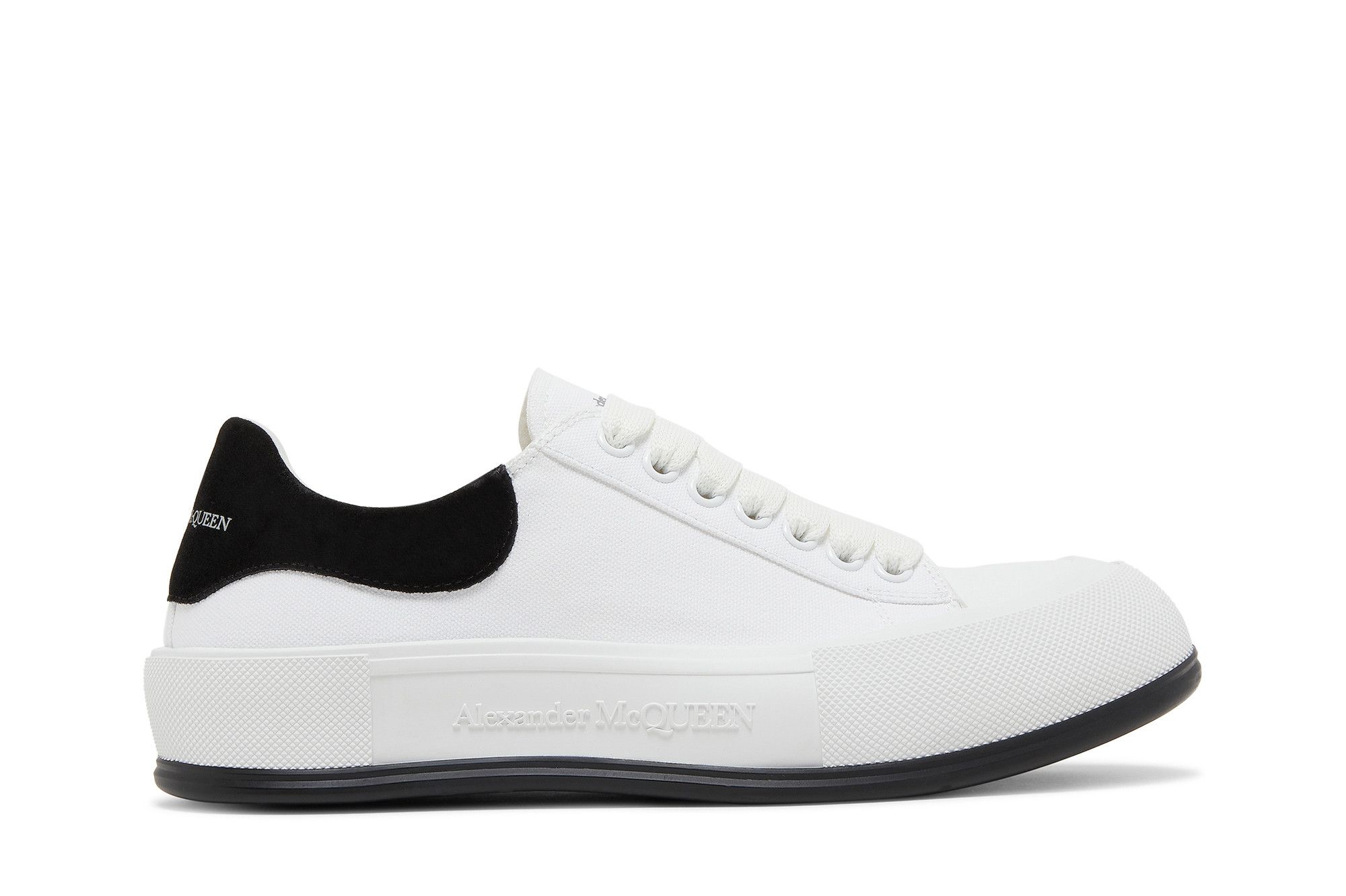alexander mcqueen メンズPLIMSOLEスニーカー_654594 W4MVH 1497 Buy Alexander McQueen Deck Plimsoll Low 'White Black