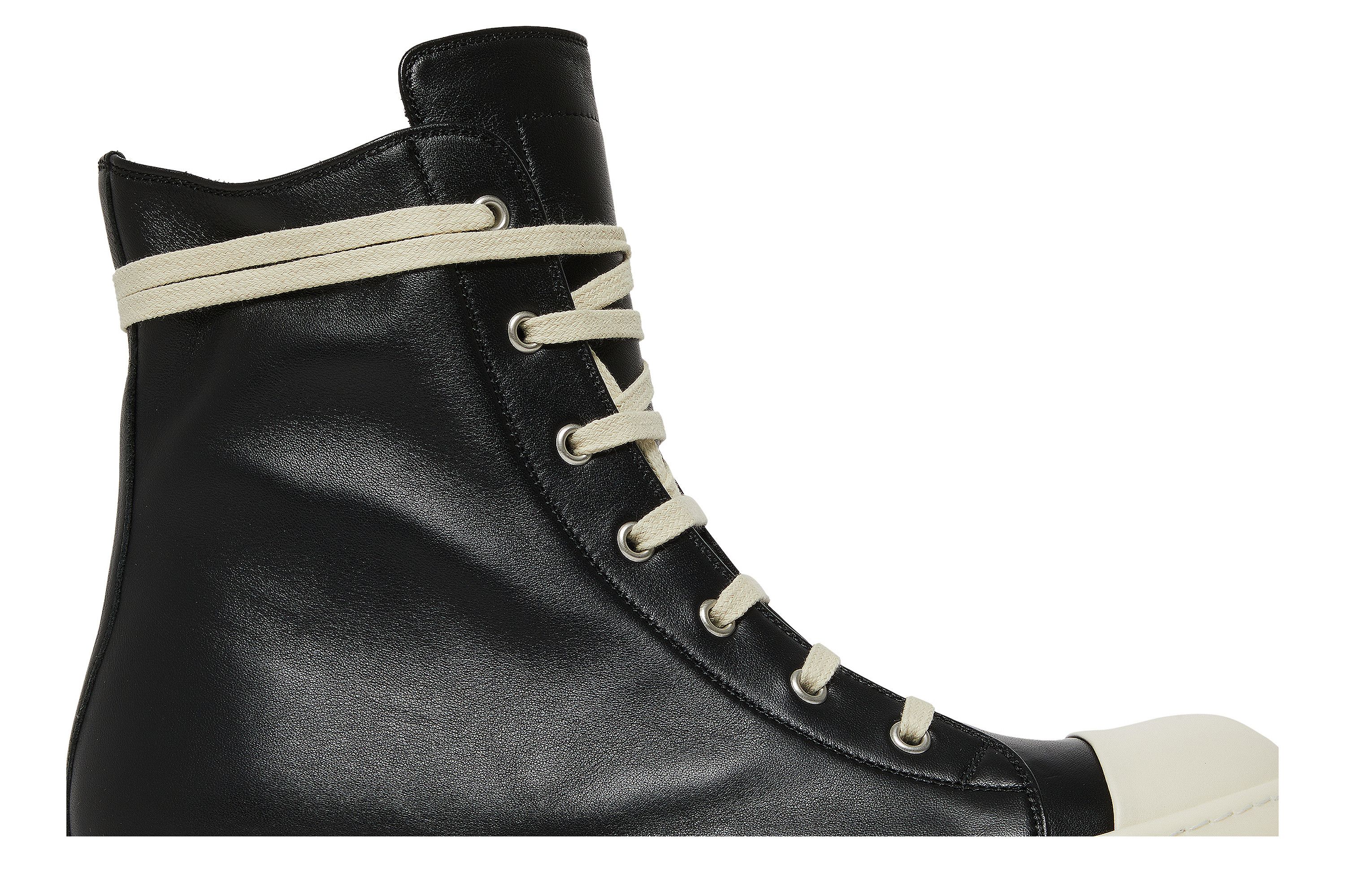 Buy Rick Owens Strobe Leather High 'Black Milk' - RU02B2890