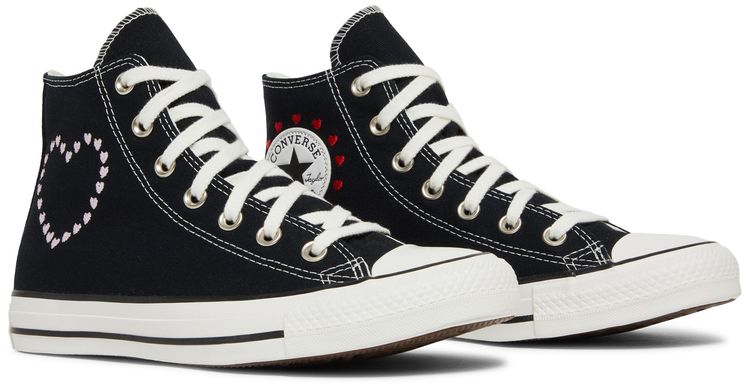 Converse Wmns Chuck Taylor All Star High Embroidered Hearts   Black