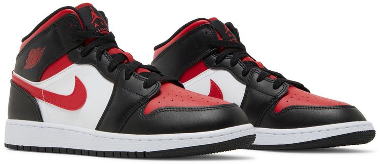 Air Jordan 1 Mid GS Black Fire Red