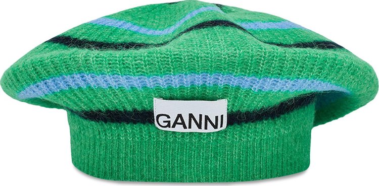 GANNI Soft Wool Beret 'Kelly Green'
