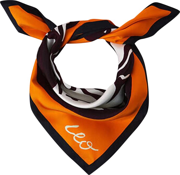 Jil Sander Squared Printed Foulard Orange