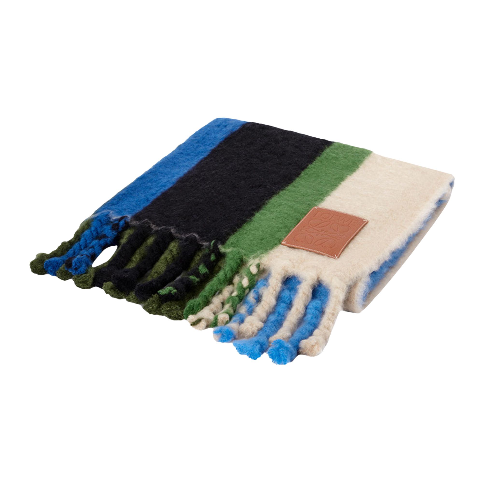Buy Loewe Stripe Mohair Blanket Green Multicolor K000230X30 4061 GOAT CA