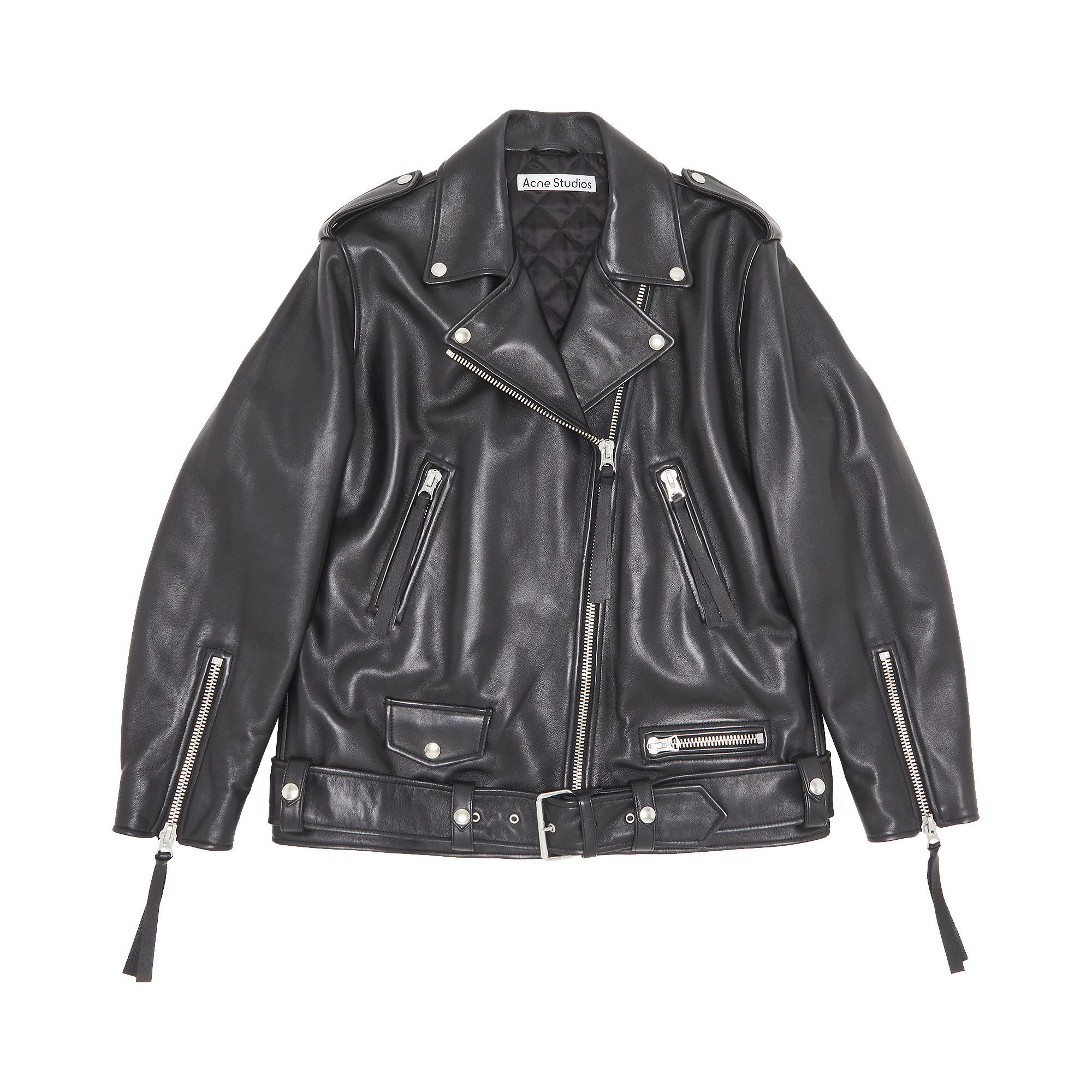Buy Acne Studios Leather Biker Jacket 'Black' - 0352