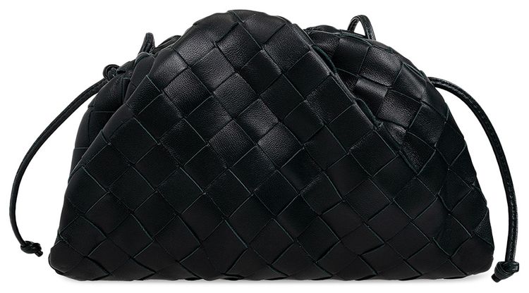 Bottega Veneta Soft Woven Mini Pouch InkwellGold