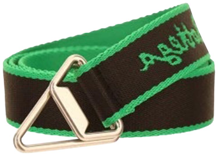 Bottega Veneta Triangle Slider 3cm Belt BlackGreen