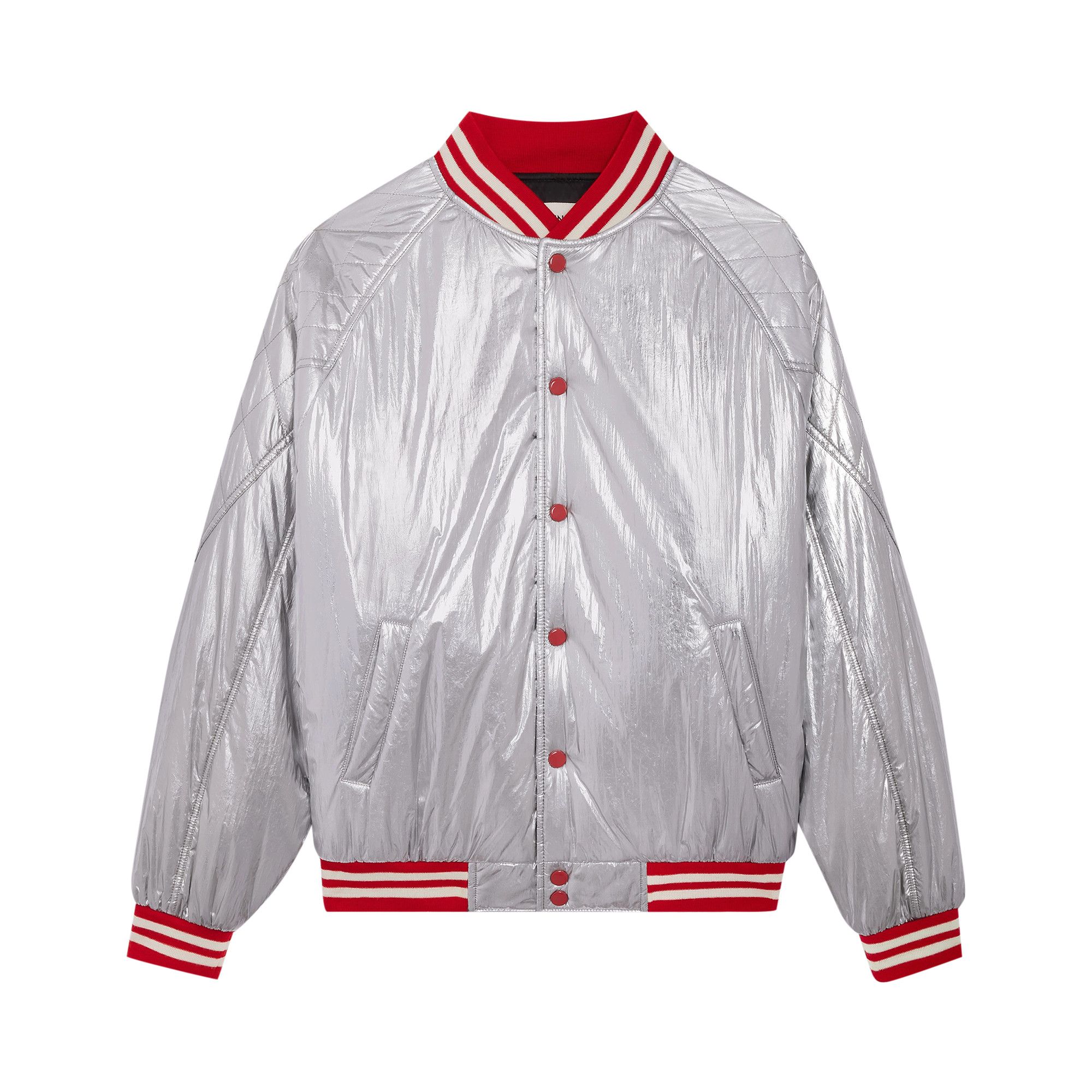 Buy CELINE Teddy Jacket With Quilted Yoke 'Silver