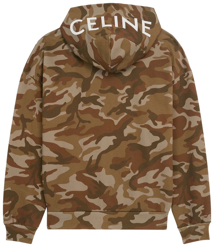 CELINE Zip Loose Hoodie Camo WashedWhite