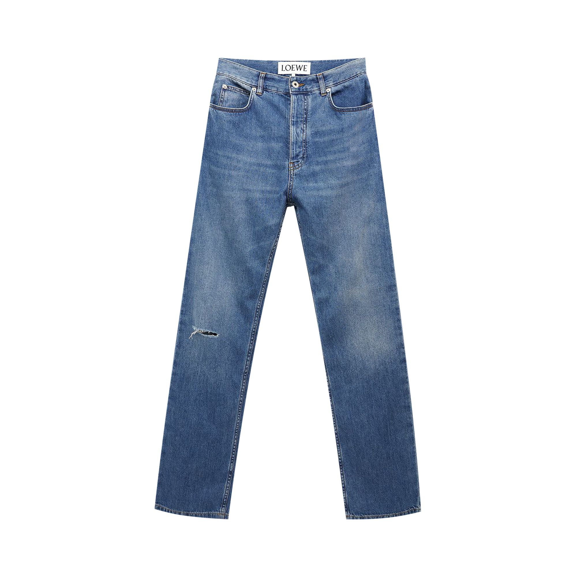 Loewe Washed Denim Trousers 'Indigo Blue' | GOAT