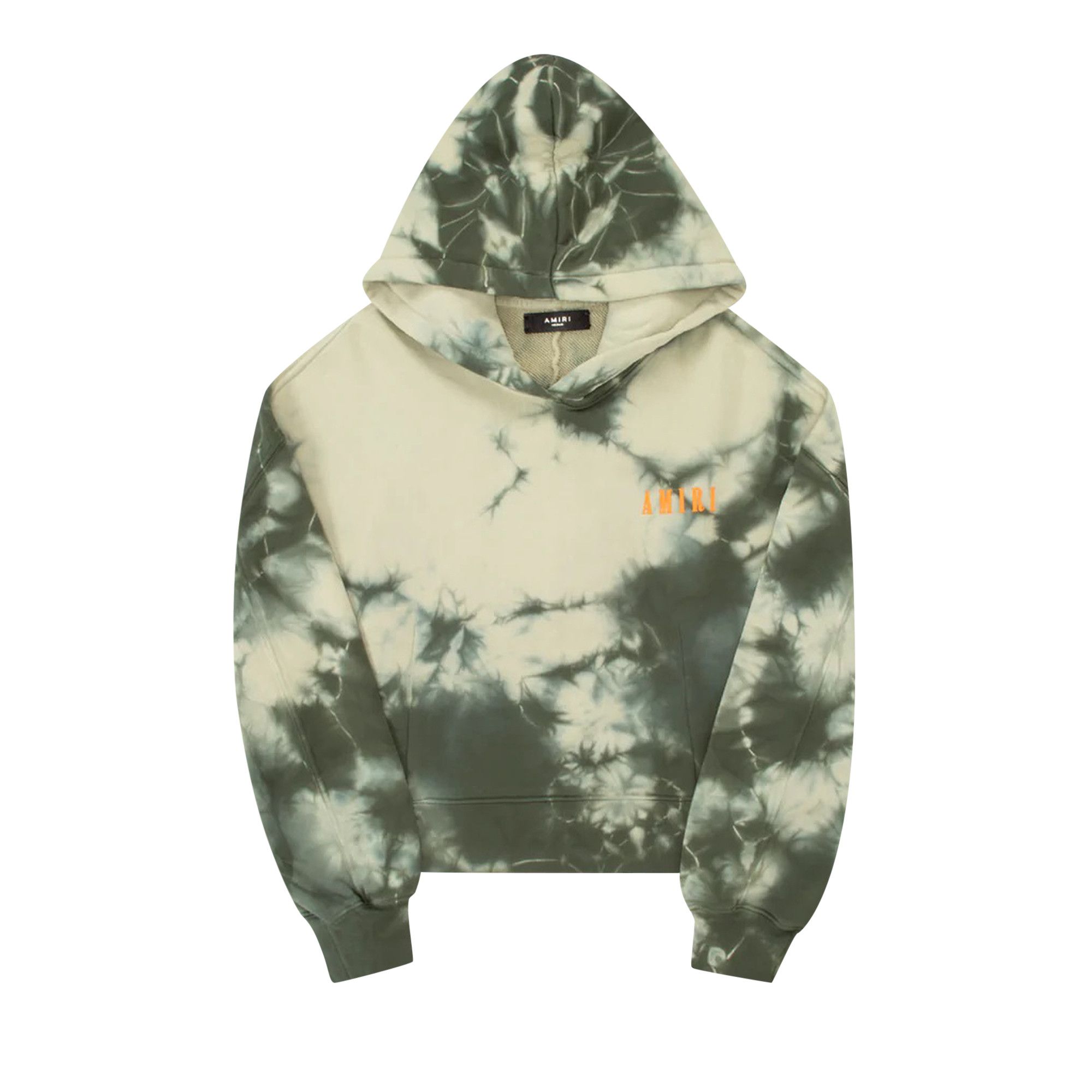 Buy Amiri Cropped Hoodie Olive Green Tie Dye PF22WJH004 889 OLIV GOAT