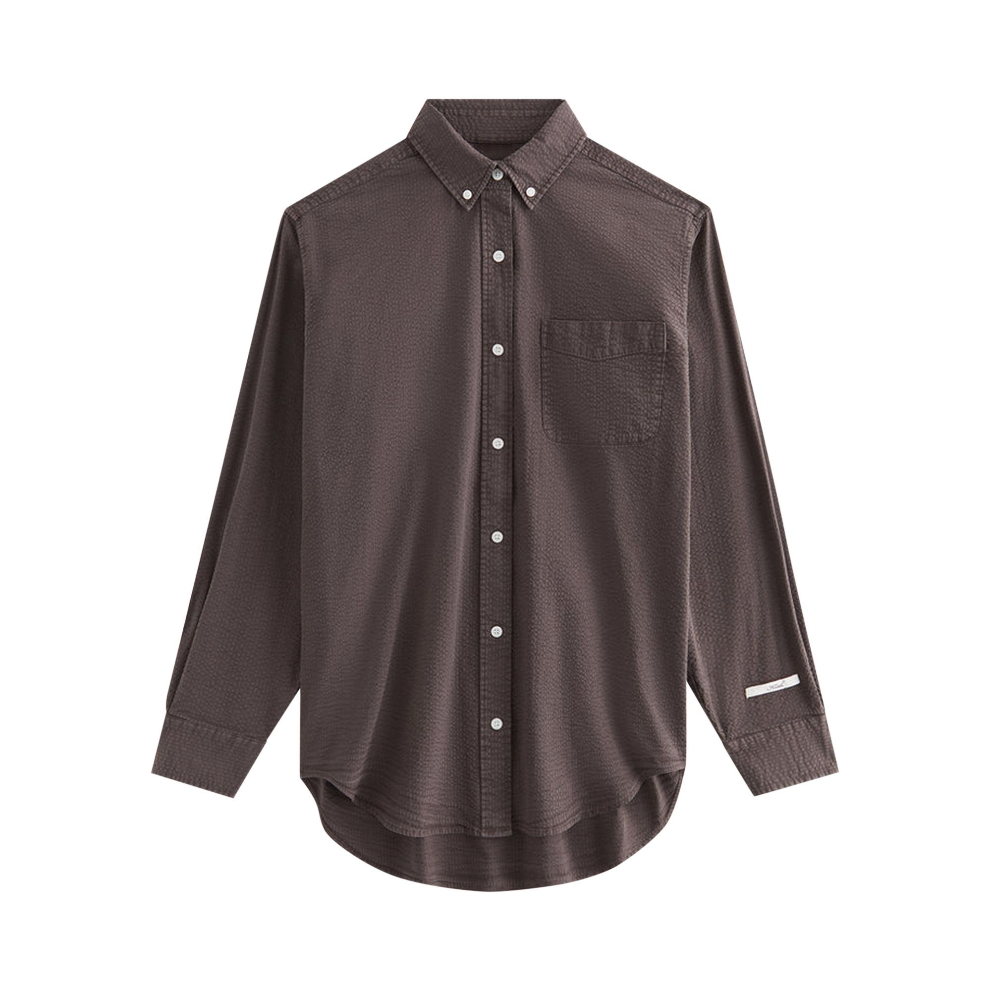 KITH (キス) Kith Women Seersucker Ora Shirt 'Cacao' 22050061000520 チャコールグレー M Buy Kith Women Seersucker Ora Shirt 'Cacao' - KHW030145 237 | GOAT