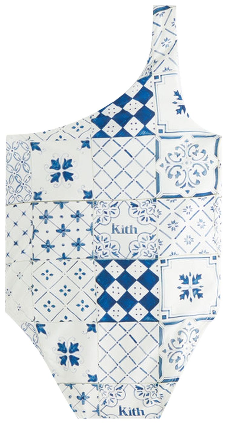 Kith Kids Baby Azulejo Tiles One Shoulder Swimsuit Sandrift