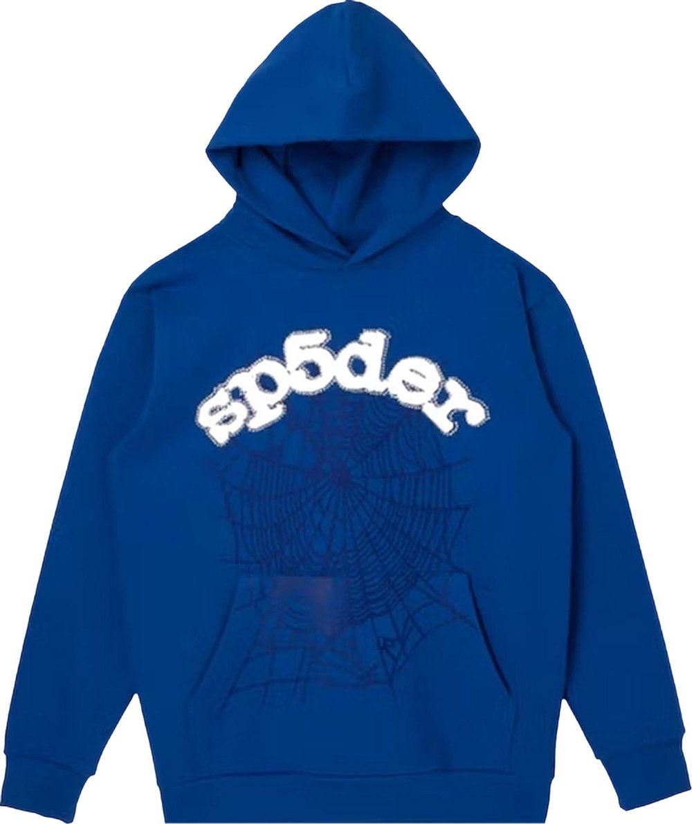 Buy Sp5der Logo Hoodie 'Blue' - 2406 100000106LHS BLUE | GOAT