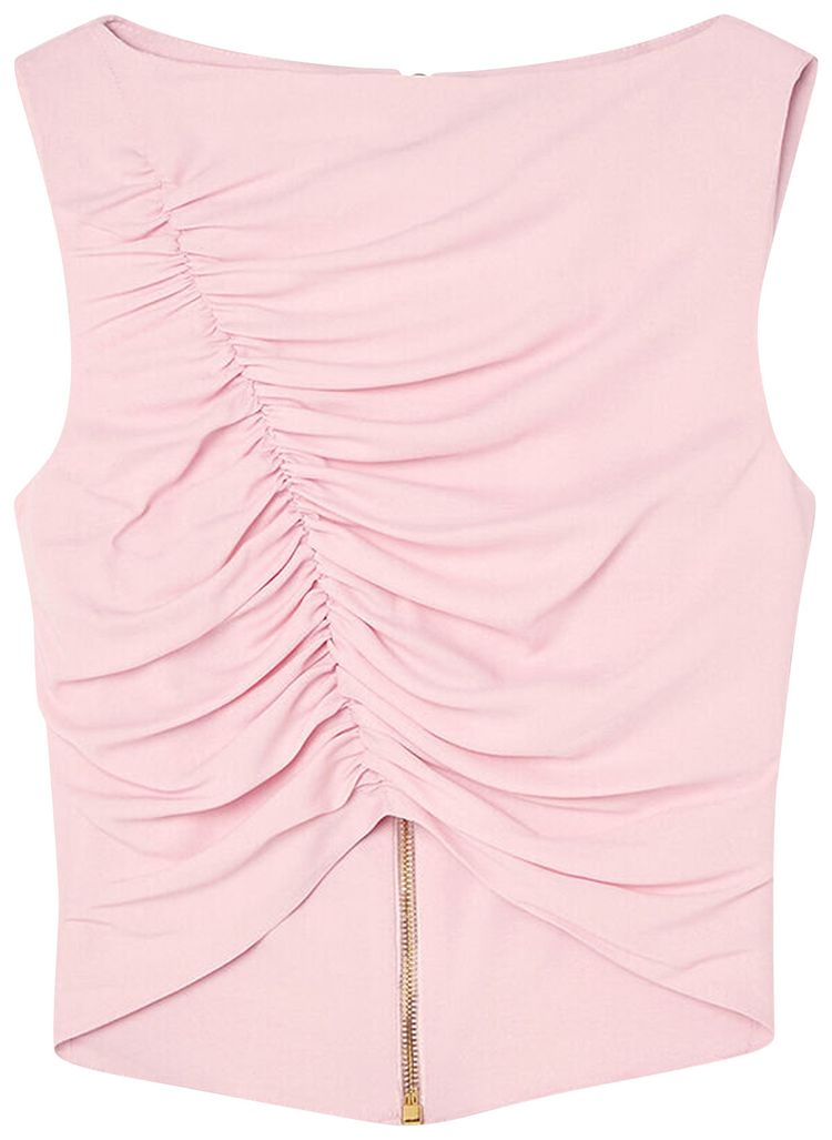 Versace Medusa Zipper Crop Top Rose