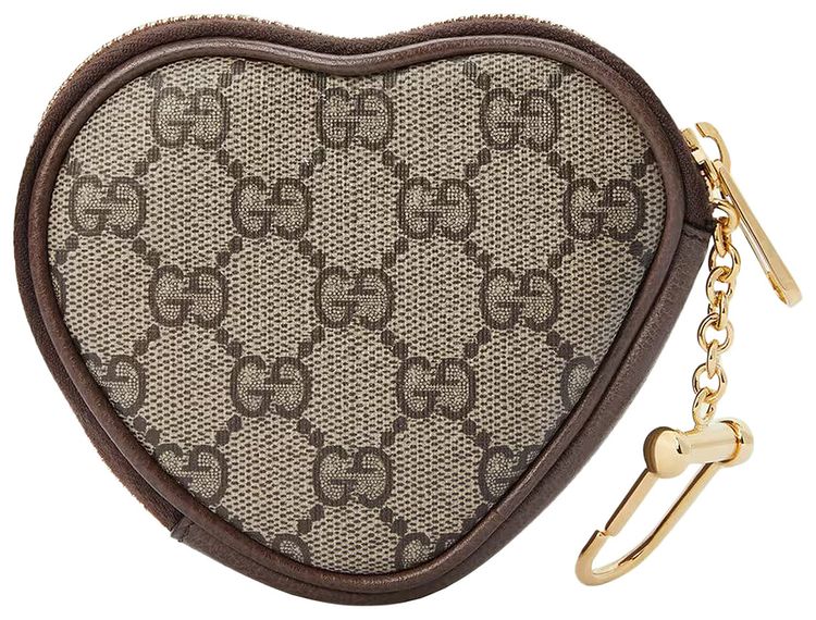 Gucci Bananya Print Heart Shaped Coin Purse BeigeEbony