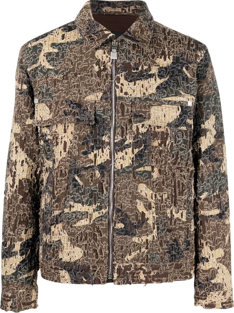 Givenchy Oversized Fit 4G Rivet Zip Denim Jacket 'Brown/Beige'