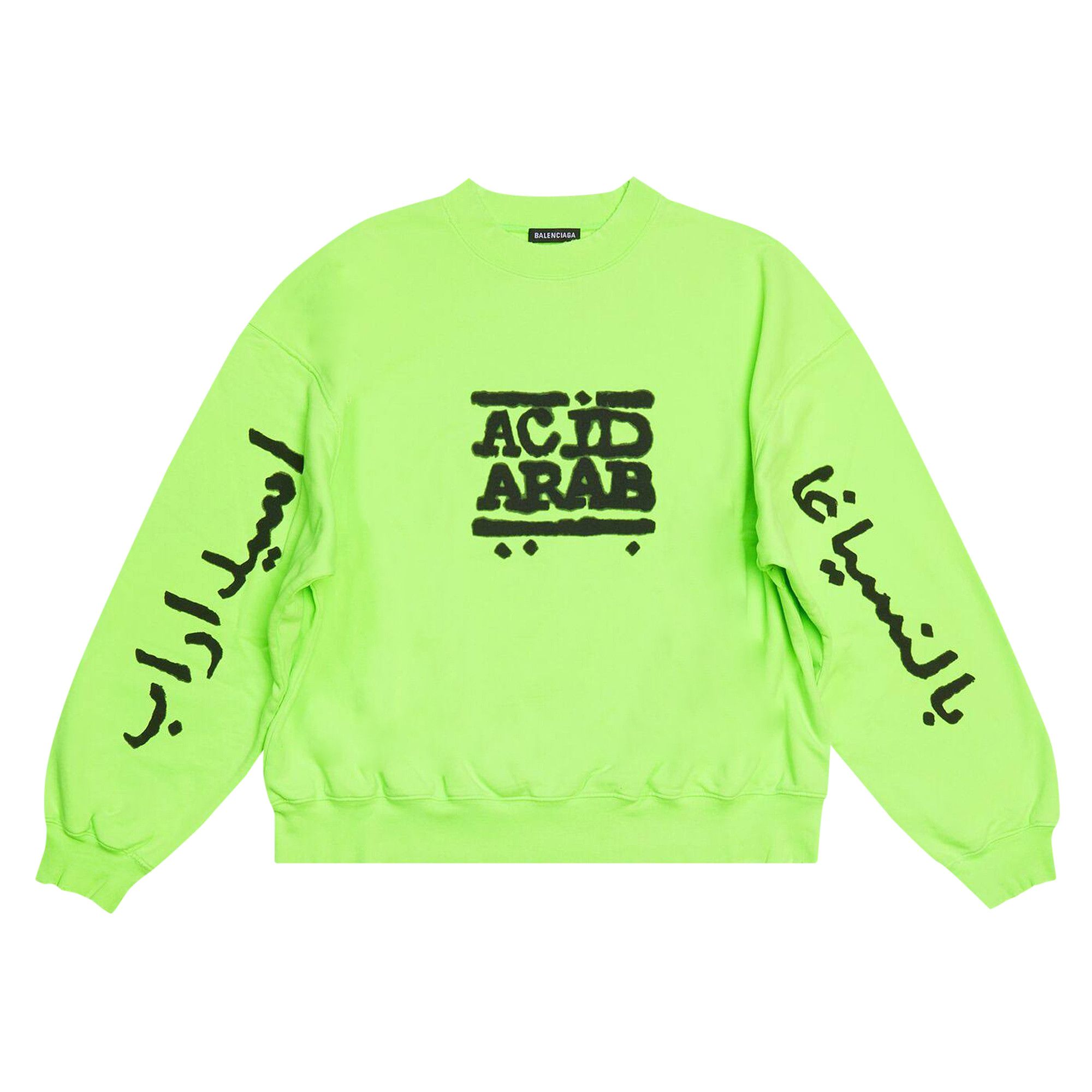 Buy Balenciaga Crewneck Fluo Green Black 697869 TMVP7 4162 GOAT