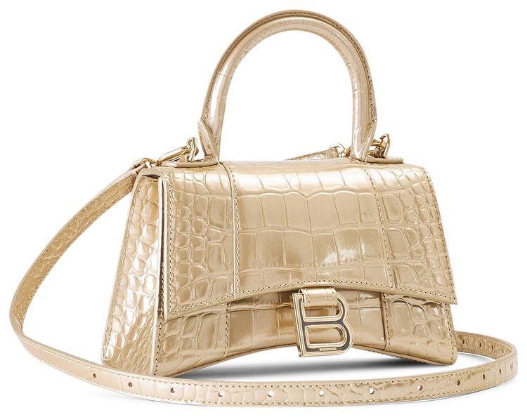 Balenciaga XS Hourglass Top Handle Bag Light Gold