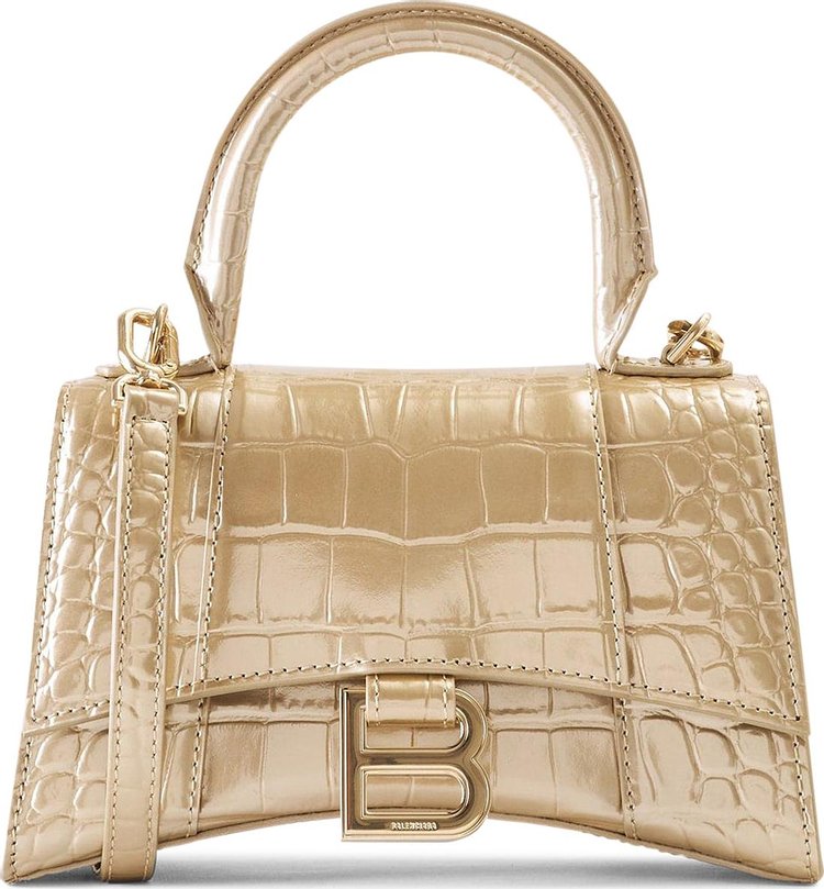 Balenciaga XS Hourglass Top Handle Bag 'Light Gold'