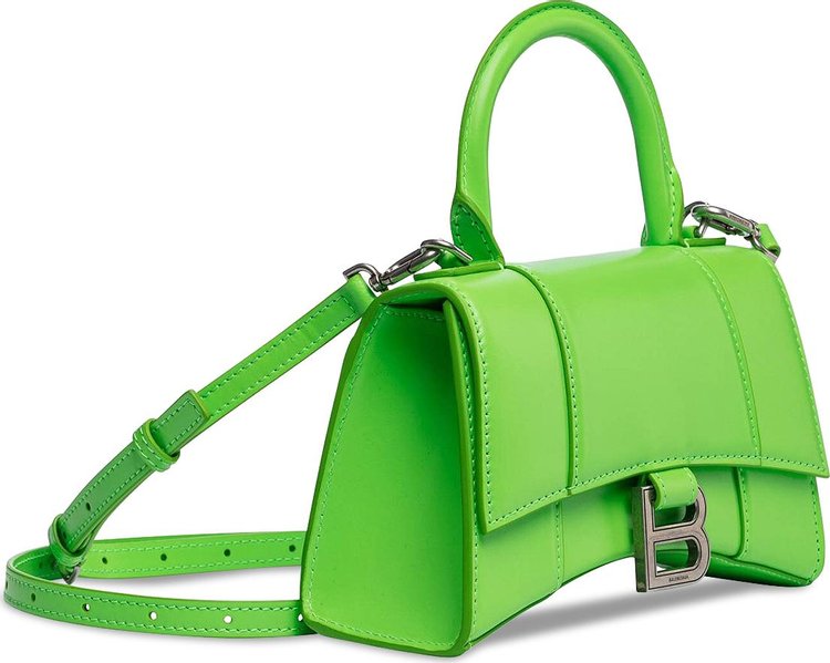 Balenciaga XS Hourglass Top Handle Bag Acid Green