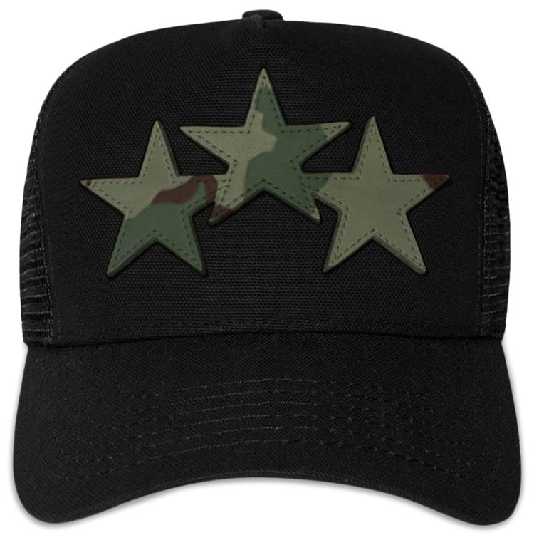 Amiri Three Star Trucker Hat BlackCamo