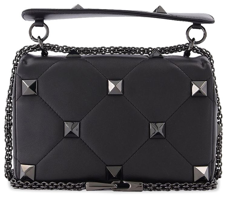 Valentino Roman Stud Shoulder Bag Black