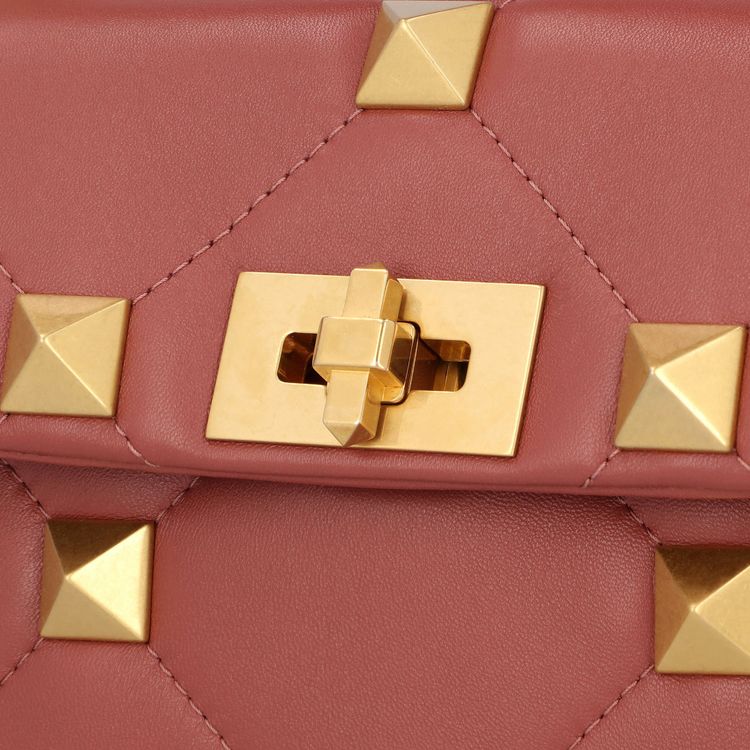 Valentino Roman Stud Shoulder Bag Brown