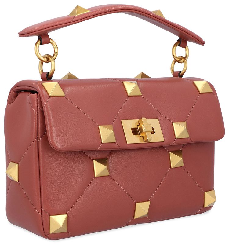 Valentino Roman Stud Shoulder Bag Brown