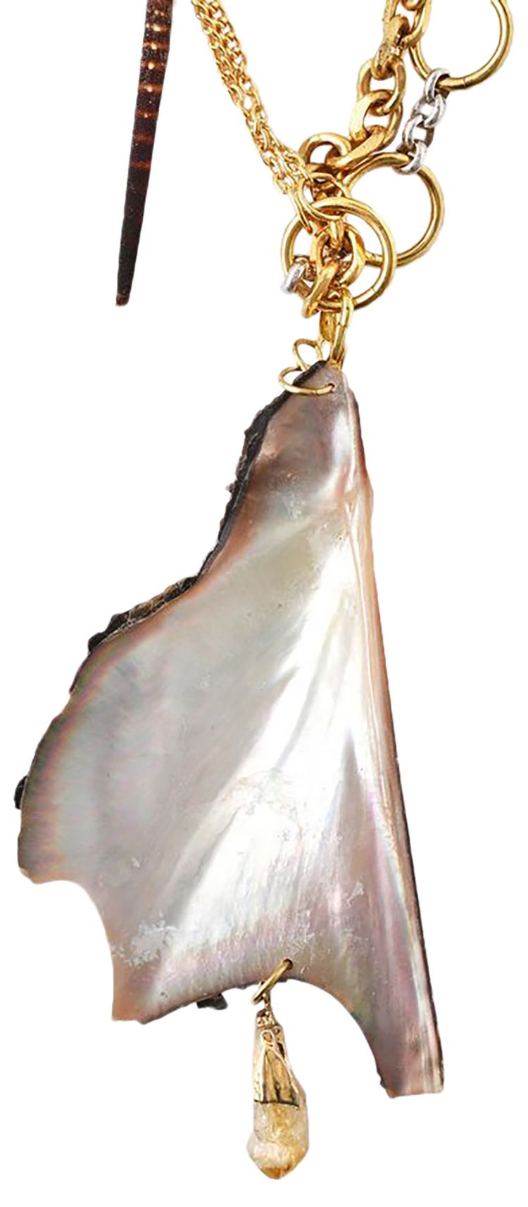 Marine Serre Long Shaman Necklace Gold