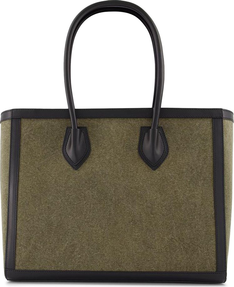 Balmain B Army Bag 42 Khaki Canvas