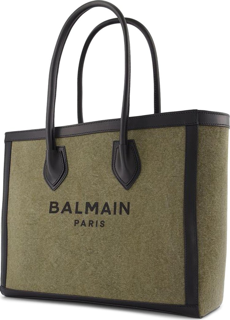 Balmain B Army Bag 42 Khaki Canvas