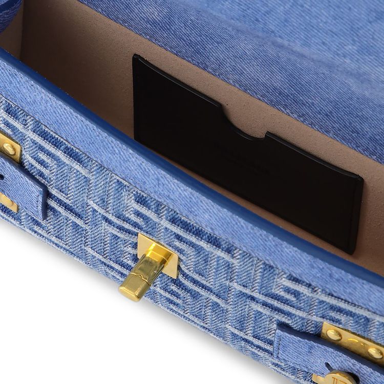 Balmain Monogram Bbuzz 23 Pochette Blue Denim