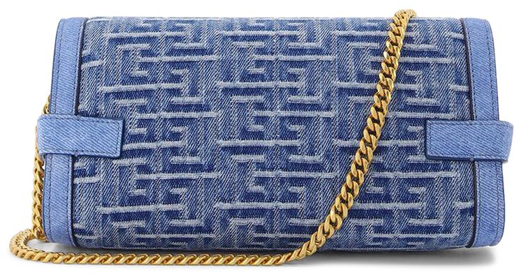 Balmain Monogram Bbuzz 23 Pochette Blue Denim