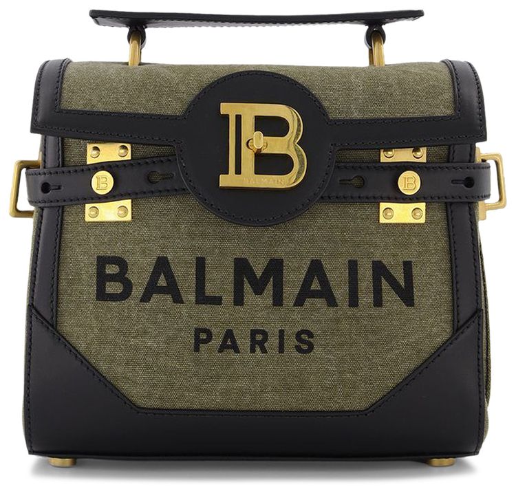 Balmain Bbuzz 23 Bag Khaki Canvas