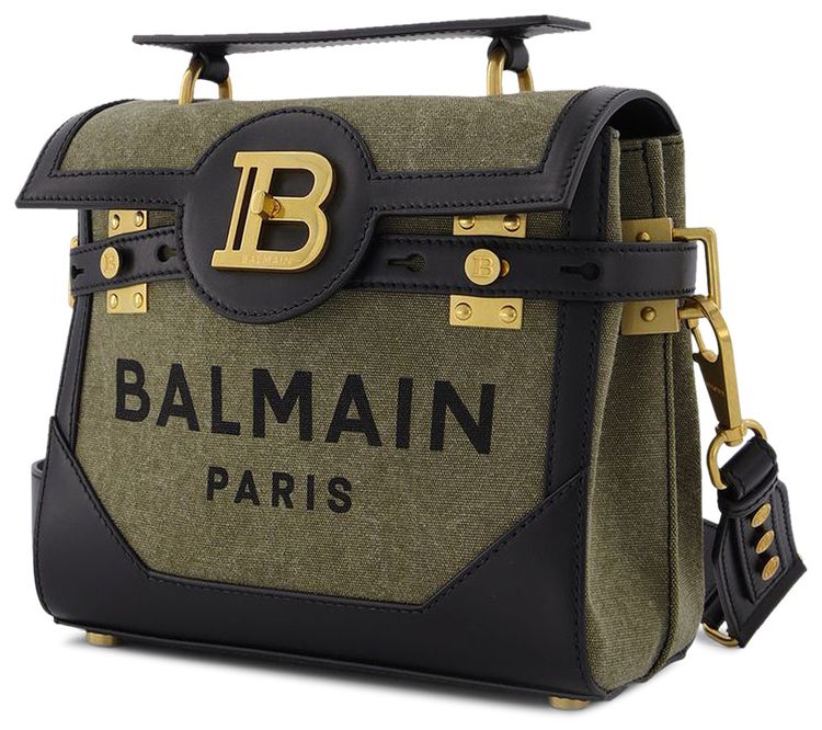 Balmain Bbuzz 23 Bag Khaki Canvas