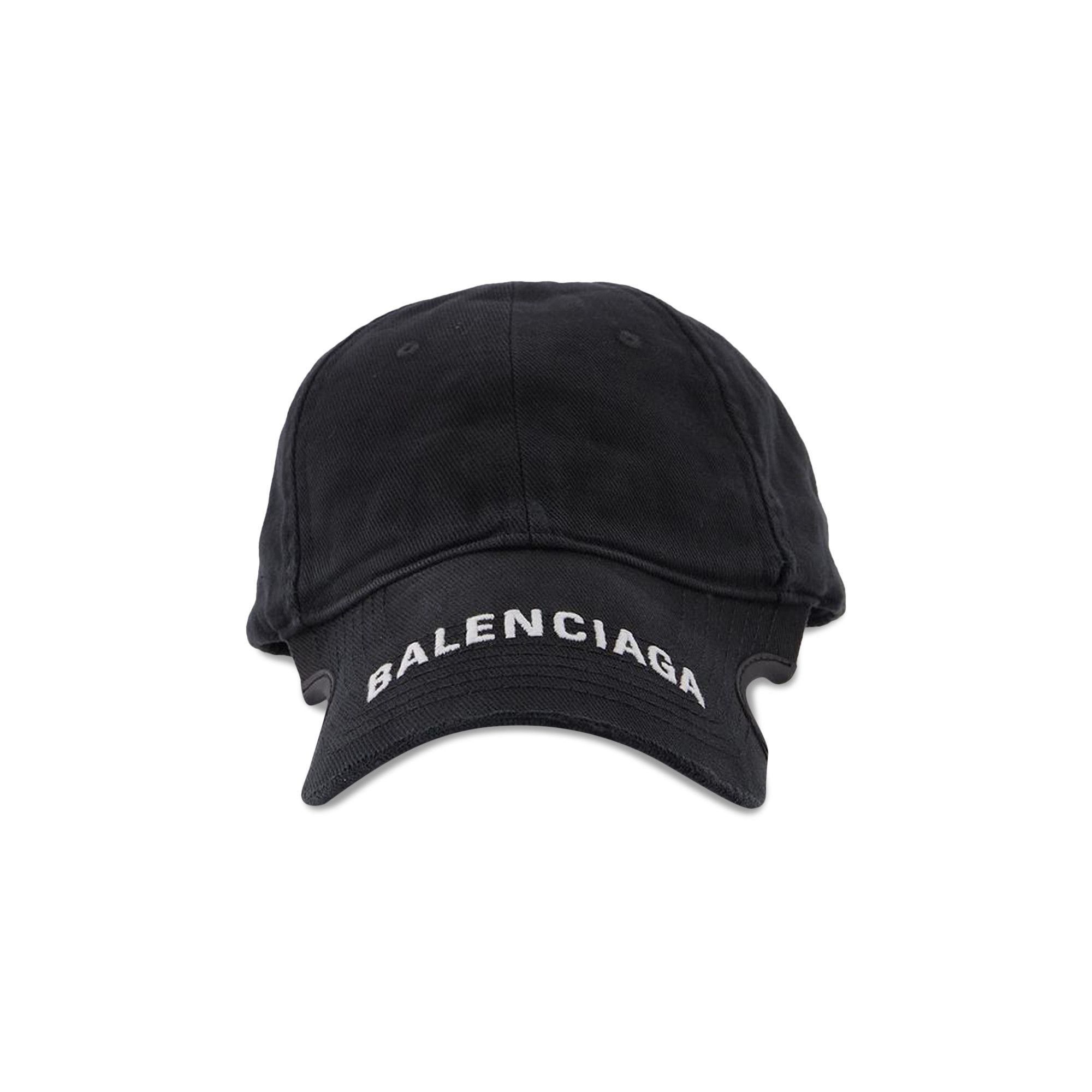 Buy Balenciaga Hat Notch Logo Visor Black White 697748 410B2 1077 GOAT CA