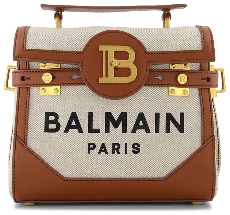 Balmain Bbuzz 23 Bag Beige Canvas