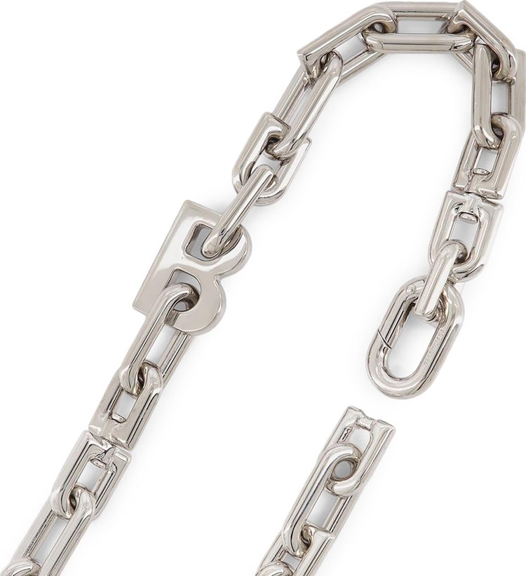 Balenciaga B Chain Thin Necklace Silver