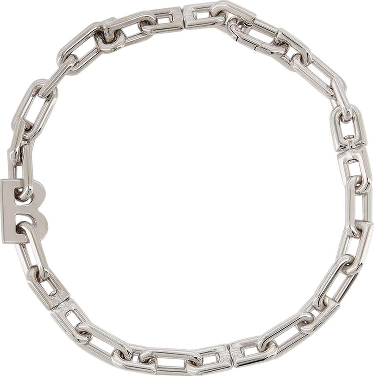 Balenciaga B Chain Thin Necklace 'Silver'