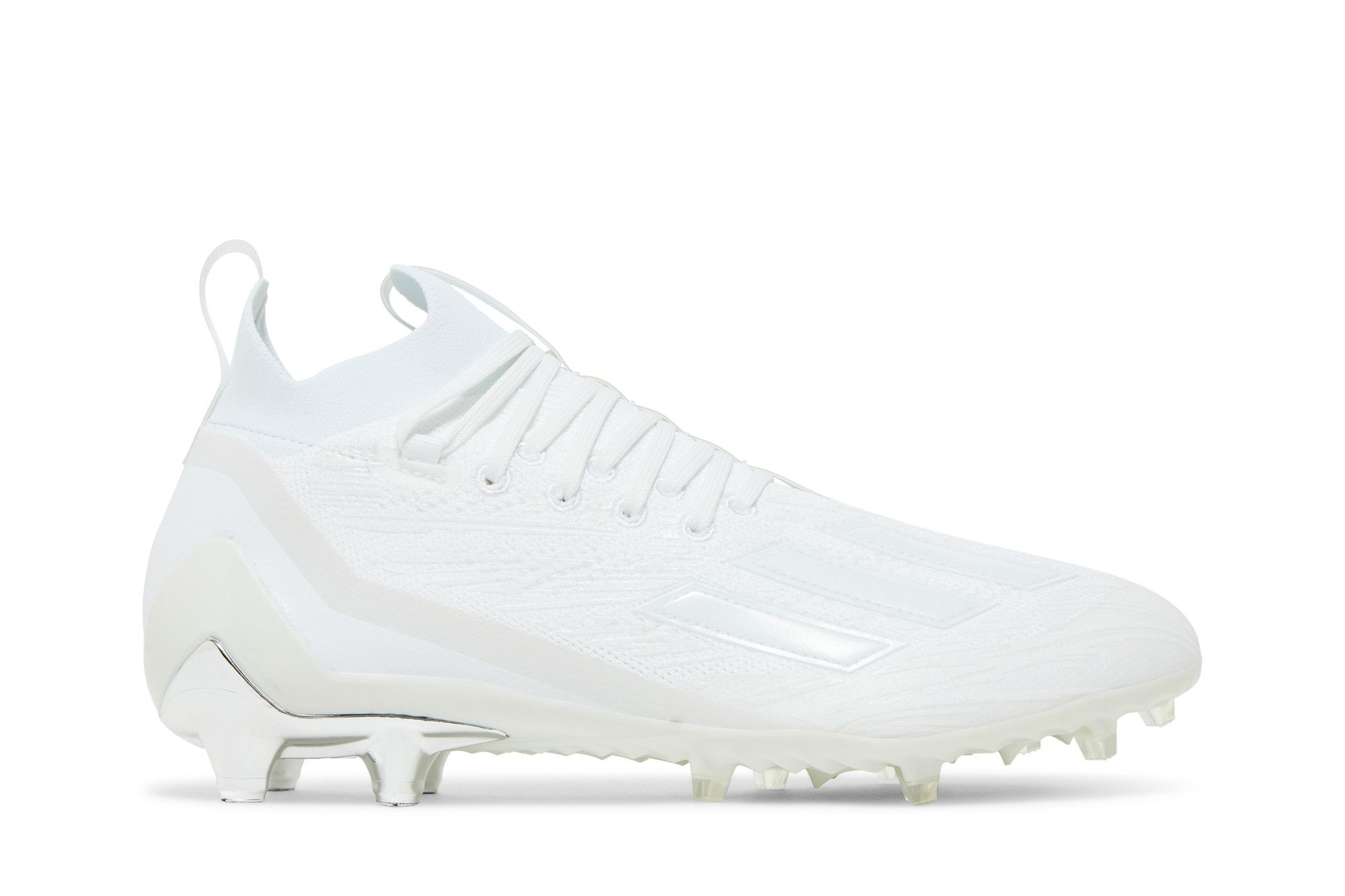 Size 11.0 Adizero Primeknit Cleats White Silver Metallic