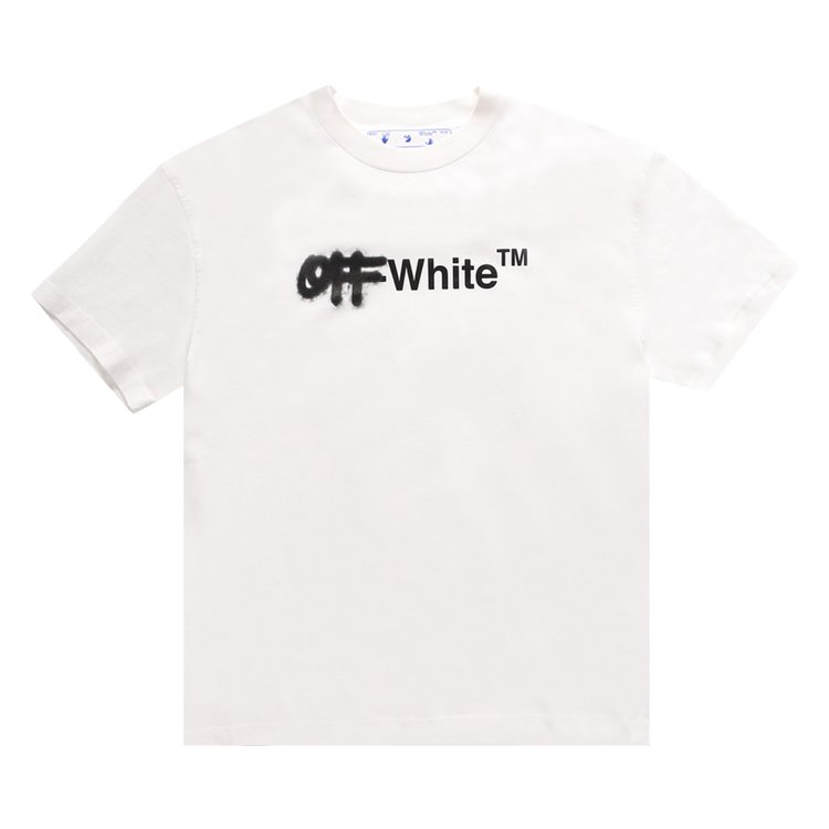 Buy Off-White Spray Tee 'White/Black' - OWAA089F22JER0070110 | GOAT