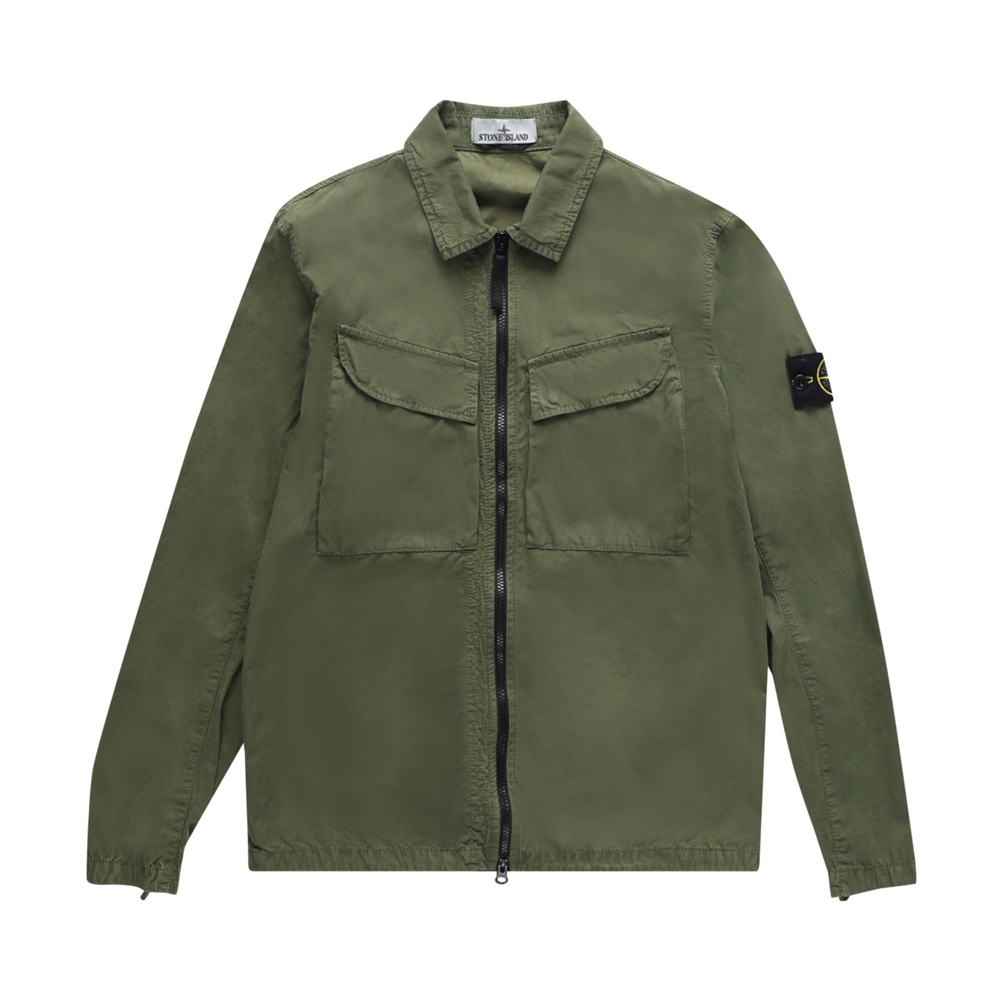 Olive stone island overshirt store