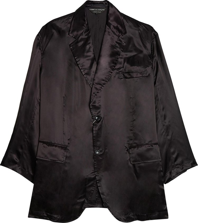Comme des Garçons Homme Plus Cupra Satin Garment Print Coat 'Black'