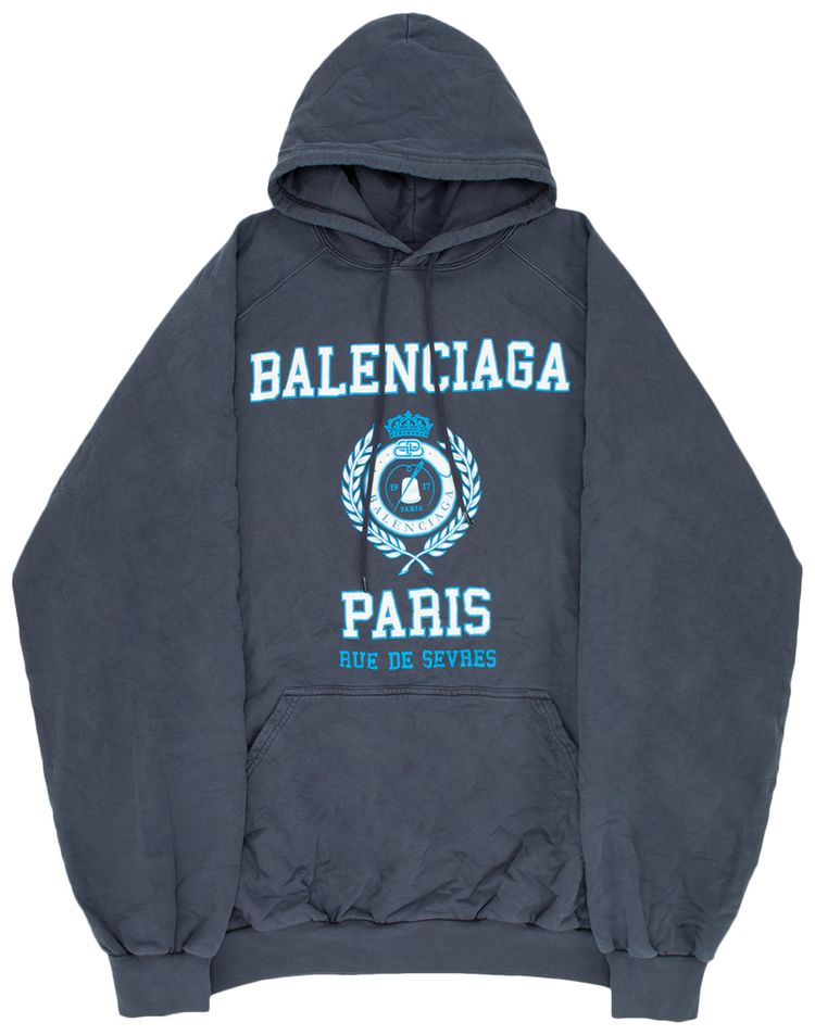 Balenciaga Oversized Hoodie Marine Blue