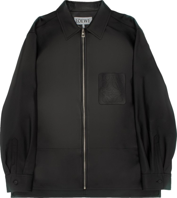 Loewe Leather Zip Overshirt 'Black'