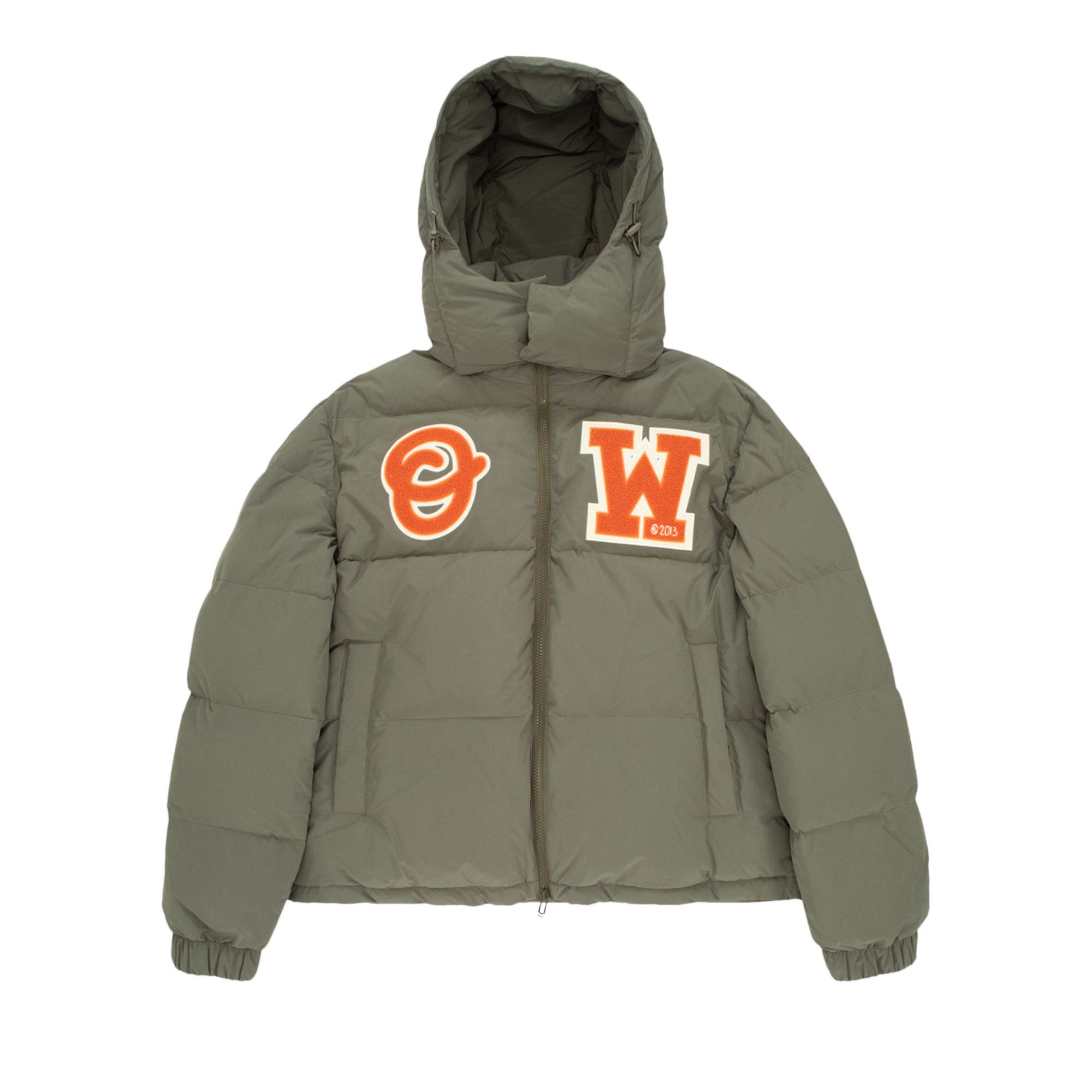 Size l Off White OW Patch Puffer Army Green Orange